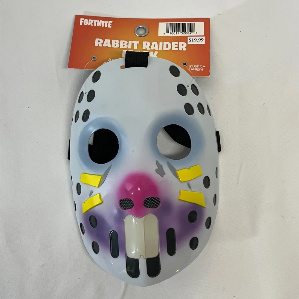 Fortnite Rabbit Raider Mask - White, Purple, Yellow Accents